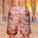 Gift For Couples, Gift For Husband, Gift For Wife, Gift For Boyfriend, Gift For Girlfriend, Funny, Custom Photo - Custom Photo I Fuking Love My Wife - Personalized Unisex Beach Shorts