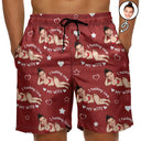 Gift For Couples, Gift For Husband, Gift For Wife, Gift For Boyfriend, Gift For Girlfriend, Funny, Custom Photo - Custom Photo I Fuking Love My Wife - Personalized Unisex Beach Shorts