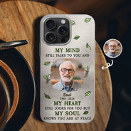 Photo personnalisée « Mon esprit te parle toujours » – Coque de téléphone transparente personnalisée
