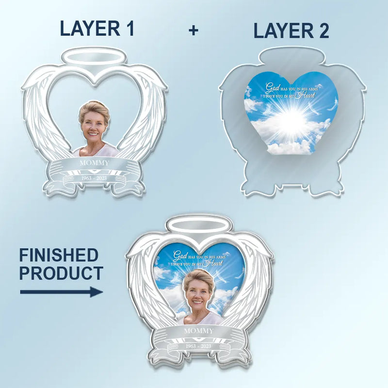 Memorial, Sad, Custom Photo - Custom Photo Memorial Your Light Will Always Shine In My Heart - Personalized Custom Shaped Acrylic Car Visor Clip