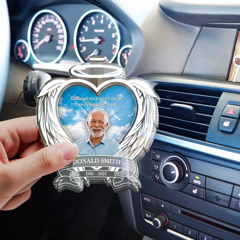 Memorial, Sad, Custom Photo - Custom Photo Memorial Your Light Will Always Shine In My Heart - Personalized Custom Shaped Acrylic Car Visor Clip