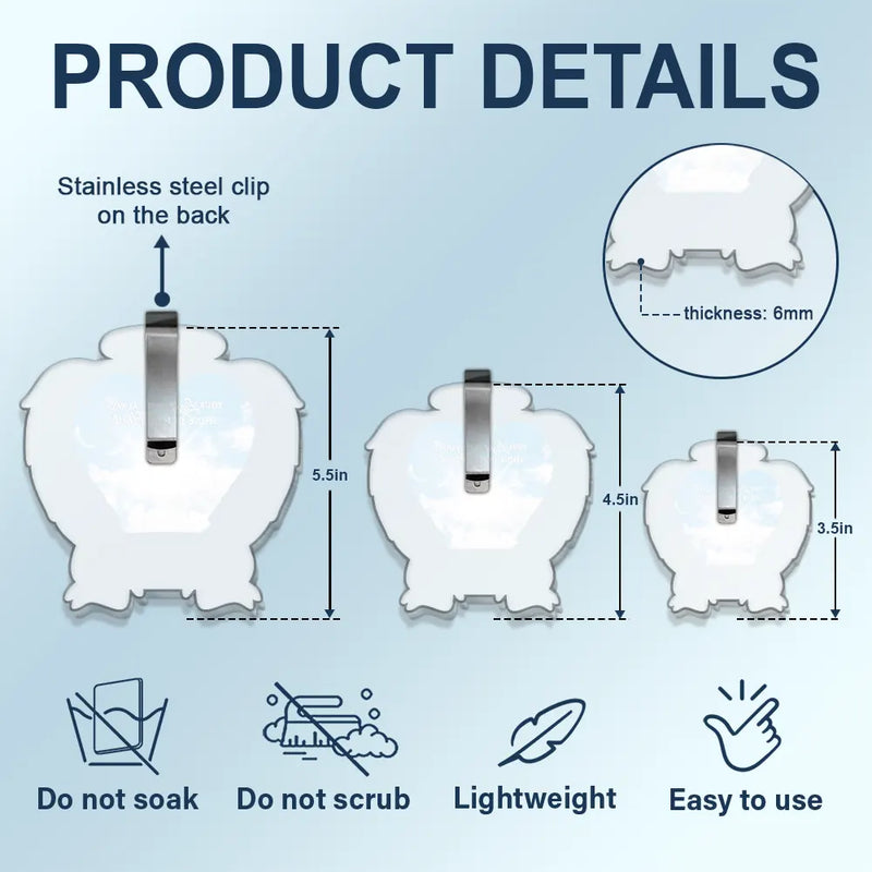 Memorial, Sad, Custom Photo - Custom Photo Memorial Your Light Will Always Shine In My Heart - Personalized Custom Shaped Acrylic Car Visor Clip