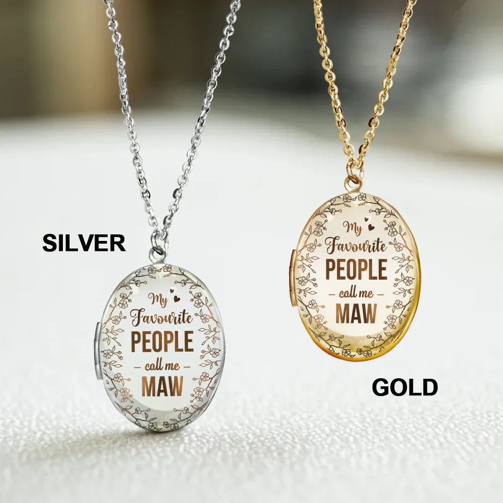 Gift For Women,Gift For Yourself,Gift For Mother,Love - Custom Photo My Favourite People Call Me Mum - Personalised Locket Necklace