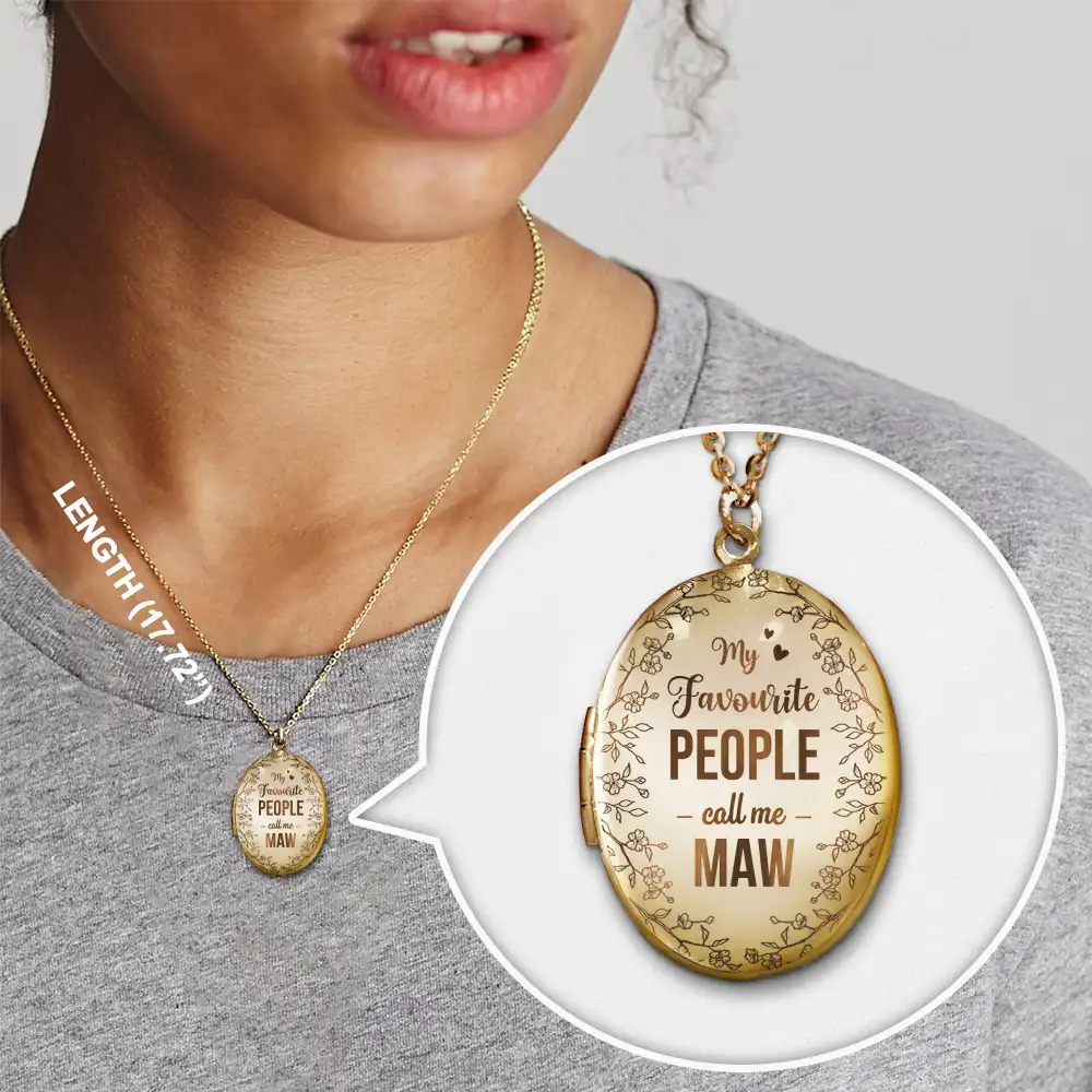 Gift For Women,Gift For Yourself,Gift For Mother,Love - Custom Photo My Favourite People Call Me Mum - Personalised Locket Necklace