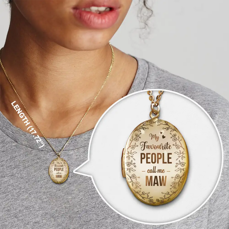 Gift For Women,Gift For Yourself,Gift For Mother,Love - Custom Photo My Favourite People Call Me Mum - Personalised Locket Necklace
