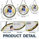 Art Design,Gift For Father,Dad - Children,Happy - Custom Photo Portrait Dad Mom EST, Gift For New Parents - Personalized Stained Glass Window Hanging Suncatcher