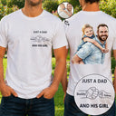 Custom Photo,Gift For Father,Dad - Daughters (Young),Non-Eng,Photo - Watercolor (remove BG),Icon,Proud - Custom Photo Realistic Watercolor Art Just A Dad And His Girl - Personalized T Shirt