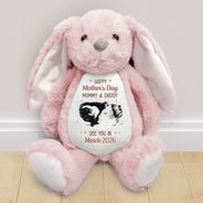 New baby,New Mom,Happy - Custom Photo See You In 2026 Baby Expecting - Personalized Soft Toy Bunny