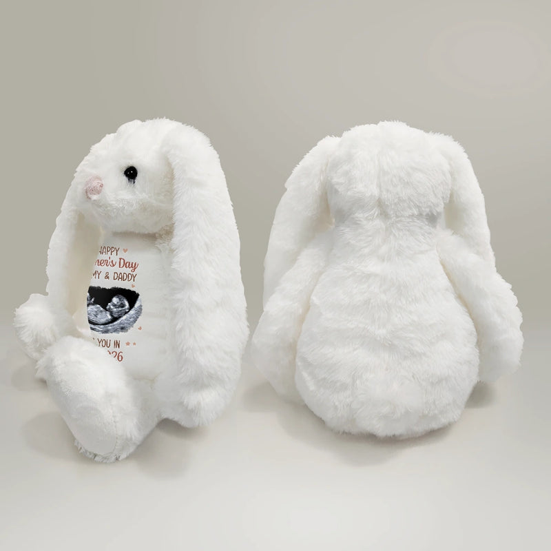 New baby,New Mom,Happy - Custom Photo See You In 2026 Baby Expecting - Personalized Soft Toy Bunny