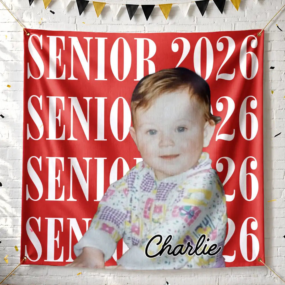 Graduation, Happy - Custom Photo Senior Vintage Portrait - Personalized Backdrop