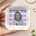 Graduation,Happy,Photo,Proud - Custom Photo Senior Vintage Portrait - Personalized Ring Dish