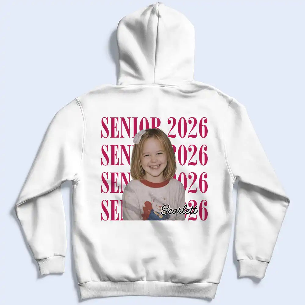 Graduation,Happy,Photo,Proud - Custom Photo Senior Vintage Portrait - Personalized T Shirt