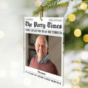 Retirement, Parents, Gifts For Colleagues, Gift For Grandparents, Christmas - Custom Photo The Retirement Times The Legend Has Retired - Personalized Custom Shaped Acrylic Ornament