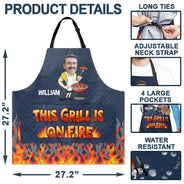 Gift For Husband,Gift For Boyfriend,Gift For Yourself,Gift For Men,Grilling,Non-Eng,Photo,Humorous - Custom Photo This Grill Is On Fire - Personalized Apron