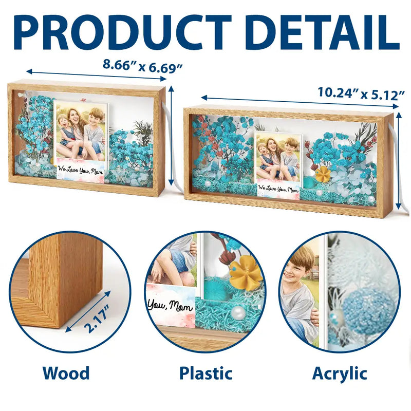 Gift For Wife, Gift For Mother, Gift For Women, Gift For Grandma, Mom - Daughters (Young), Mom - Sons, Mom - Children, Mom - Daughters (Adult), Love - Custom Photo Watercolor Painting Mother And Daughter Forever Linked Together - Personalized Flower Light Box