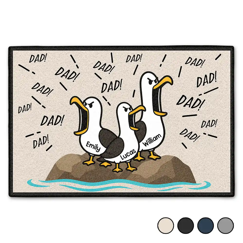 Gift For Grandpa,Gift For Father,Dad - Children,Grandpa - Grandkids,Mom - Children,Gift For Mother,Teacher,Non-Eng,Icon,Humorous - Funny Screaming Seagull - Personalized Doormat