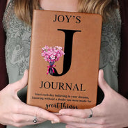 Gift For Yourself,Gift For Wife,Gift For Girlfriend,Gift For Women,Gift For Aunt,Gift For Mother,Gift For Grandma,Gift For Daughter,Gift For Sibling,Gift For Sisters,Gift For Bestie,Gifts For Colleagues - Custom Birth Month Flower Bouquet With Name Start Each Day - Personalized Leather Journal
