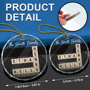 Family - Custom Family Name Crossword Scrabble - Personalized Glass Ornament