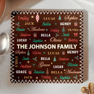 Sentimental,Christmas,Family,Custom Text - Custom Family Names Christmas - Personalized Ceramic Coaster