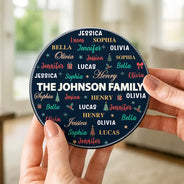 Sentimental,Christmas,Family,Custom Text - Custom Family Names Christmas - Personalized Ceramic Coaster