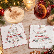 Sentimental,Christmas,Family,Custom Text - Custom Family Names Christmas - Personalized Cocktail Napkins