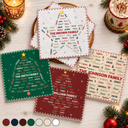 Sentimental,Christmas,Family,Custom Text - Custom Family Names Christmas - Personalized Cocktail Napkins