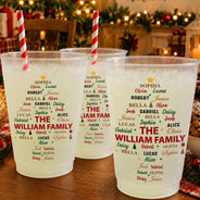 Sentimental,Christmas,Family,Custom Text - Custom Family Names Christmas - Personalized Frosted Cups