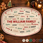 Sentimental,Christmas,Family,Cooking,Custom Text - Custom Family Names Christmas - Personalized Plate
