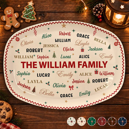 Custom Family Names Christmas - Personalized Plate