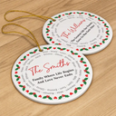 Sentimental,Christmas,Family,Text Shape - Circle - Custom Family Names Circle Together - Personalized Circle Ceramic Ornament