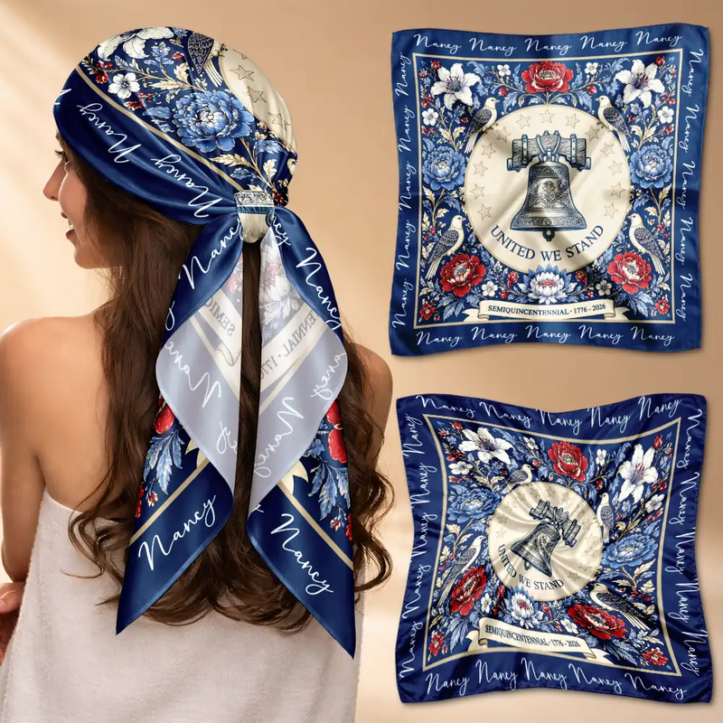 Gift For Yourself,Gift For Women,Happy,Independence Day,America 250th - Custom Let Freedom Ring Floral USA - Personalized Scarf