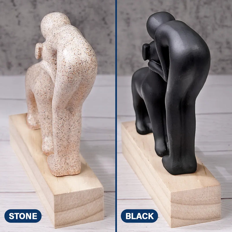 Dog Lovers,Love - Custom Name Aesthetic Hugging Pose Statue Memorial - Personalized Dog Sculpture