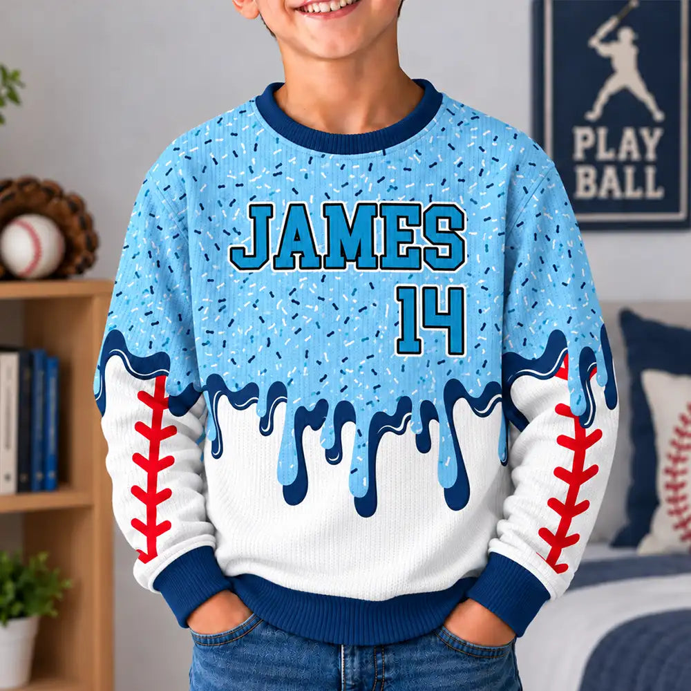 Custom Name Ice Cream Drip For Baseball Basketball Football Lovers - P ...