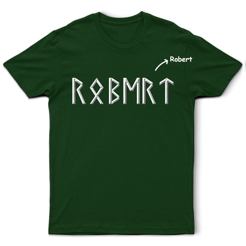 Gift For Yourself,Happy - Custom Name In Viking Runes Warrior Camping Hiking - Personalized T Shirt
