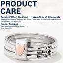 Gift For Yourself,Gift For Women,Pet Lovers,Pet Mom,Dog Lovers,Dog Mom,Cat Lovers,Cat Mom,Memorial,Love - Custom Name Jelwery For Dog Moms Cat Moms - Personalized Heart Stacking Rings