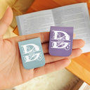 Gift For Yourself,Reading - Custom Name Vintage Monogram - Personalized Leather Magnetic Bookmark