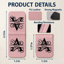 Gift For Yourself,Reading - Custom Name Vintage Monogram - Personalized Leather Magnetic Bookmark