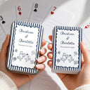 Romantic,Gift For Couples,Wedding,Icon,Custom Text - Custom Name Wedding Minimal Stripes Guest Book - Personalized Playing Cards