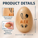 Gift For Kids,Gift For Grandkids,Non-Eng,Easter,Happy - Custom Name With Bunny Ears - Personalized Musical Wooden Easter Egg Shaker