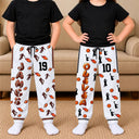 Baseball,Playful,Christmas,Gift For Kids,Icon - Custom Name With Sport Alphabet - Personalized Sweatpants