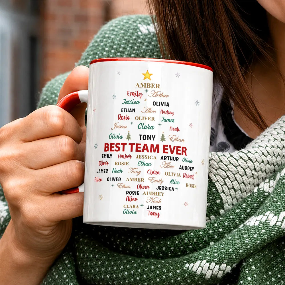 Grateful,Gift For Colleagues,Christmas,Custom Text - Custom Names Best Team Ever Word Art Gift For Coworker Team Boss - Personalized Accent Mug