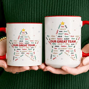 Grateful,Gift For Colleagues,Christmas,Custom Text - Custom Names Best Team Ever Word Art Gift For Coworker Team Boss - Personalized Accent Mug