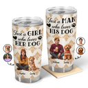 Art Design,Confident,Pet Lovers,Photo - 3D Human Pet Autumn Theme - Custom Photo 3D Autumn Concept Just A Girl Who Loves Her Dog - Personalized Tumbler
