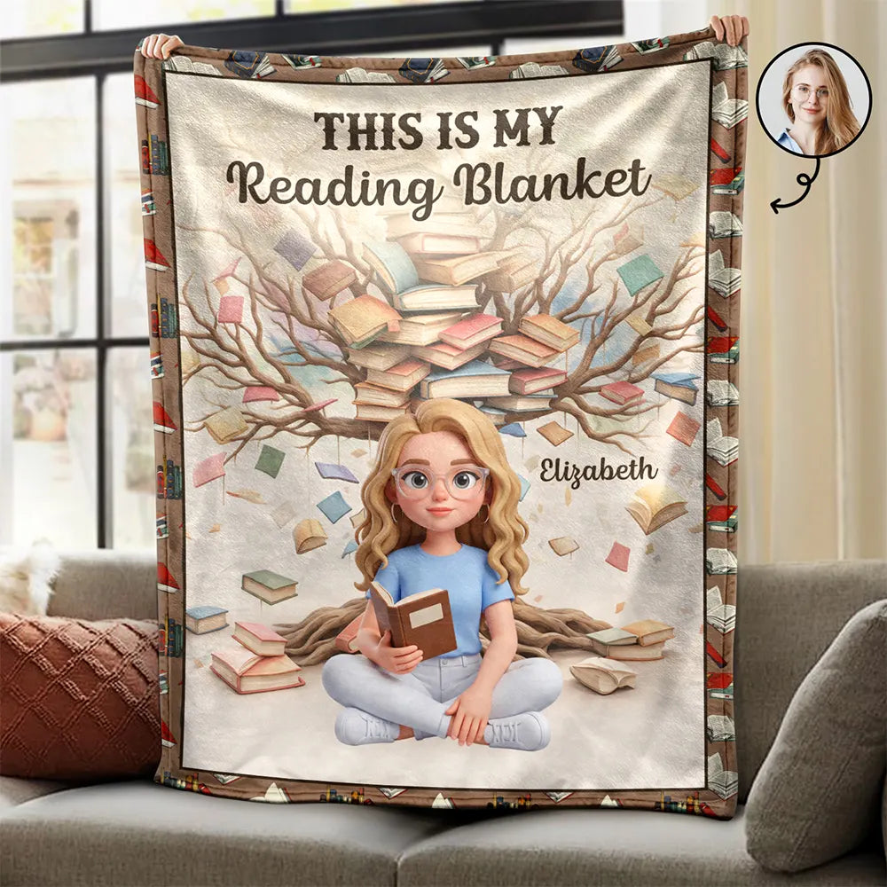 Custom Photo 3D Book Lover - Personalized Fleece Blanket, Sherpa Blanket