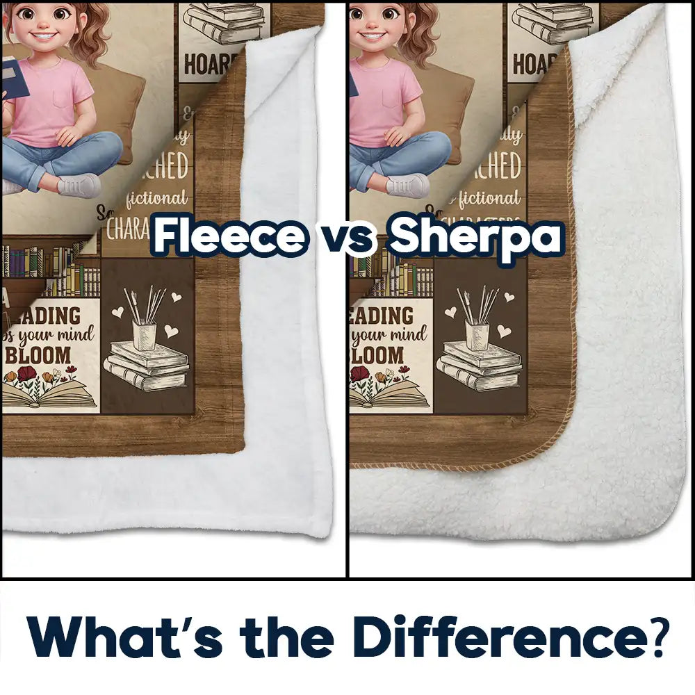 Art Design,Christmas,Cozy,Reading,Gift For Yourself,Photo - 3D Reading Woman & Man - Custom Photo 3D Book Lover My Reading Blanket I Am A Bookaholic - Personalized Fleece Blanket, Sherpa Blanket