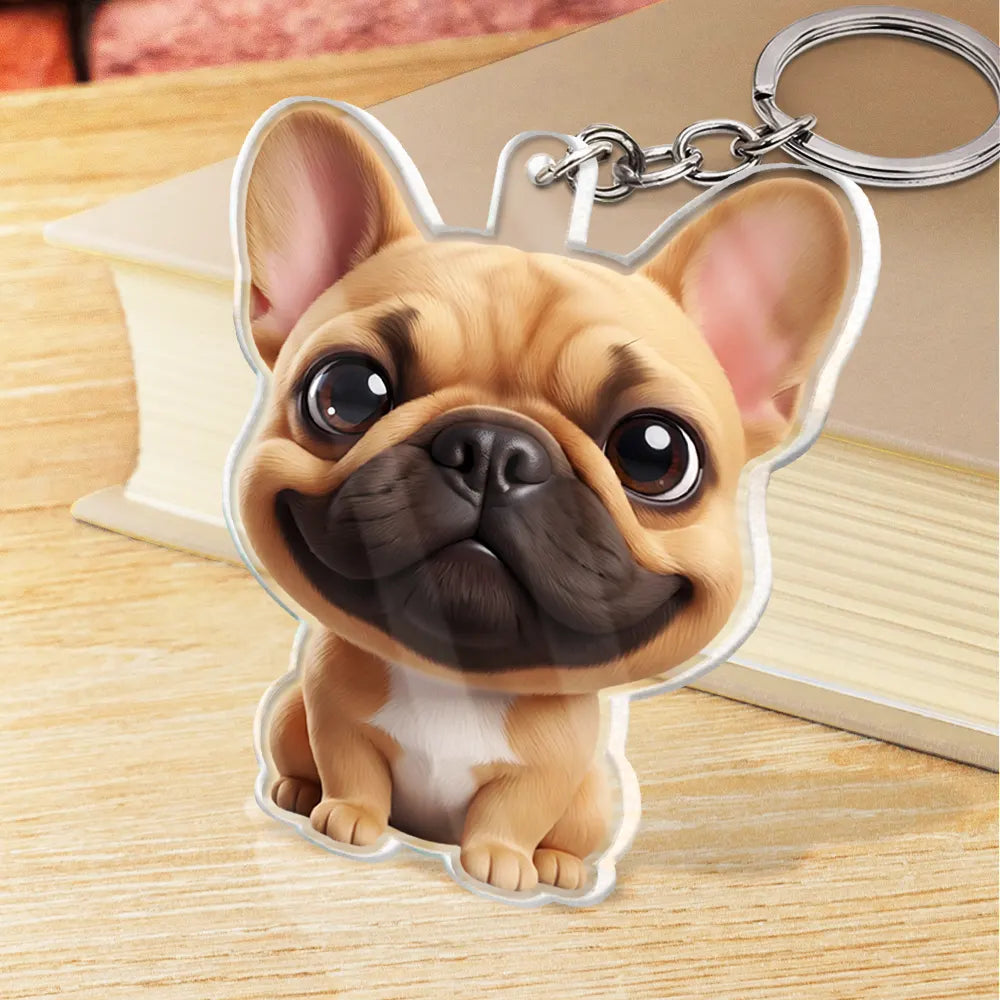 Adorable,Art Design,Pet Lovers,Photo - 3D Chibi Adorable Pet - Custom Photo 3D Chibi Pet Dog Cat Adorable - Personalized Acrylic Keychain