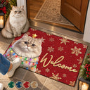 Top Market,Art Design,Christmas,Dog Lovers,Pet Lovers,Photo - Christmas Accessories 3D Cartoon Pet,Happy - Custom Photo 3D Christmas Themed Pet Dog Pet Lovers Snowflake Christmas - Personalized Doormat