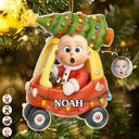 New baby, New Mom, New Dad, Funny, Parents, Gift For Kids, Christmas - Custom Photo 3D Effect Face Art Funny Baby Kid - Personalized Custom Shaped Acrylic Ornament
