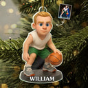 Basketball, Gift For Yourself, Gift For Men, Gift For Women, Gift For Kids - Custom Photo 3D Effect Figure Art Basketball Lover - Personalized Custom Shaped Acrylic Ornamenta