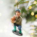 Farm, Gift For Yourself, Gift For Women, Gift For Men, Happy, Christmas - Custom Photo 3D Effect Figure Art Chicken Farmer - Personalized Custom Shaped Acrylic Ornament